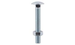 Carriage Bolts & Hex Nuts Zinc M12 x 130mm Pack of 12