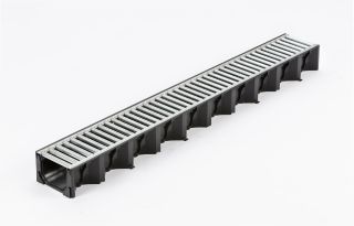 ACO 1000 x 125 x 80mm HexDrain Channel with A15 Galvanised Steel Grating