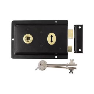 TIMCO Black Fluted Rim Sash Lock