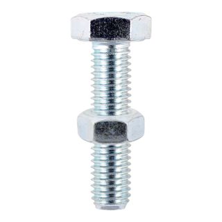 TIMCO M8 x 70mm BZP Set Screw and Hex Nut