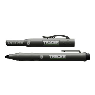 TRACER Clog-Free Black Construction Marker with Site Holster