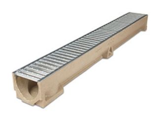 ACO RainDrain Plus Channel with Galvanised Steel A15 Grating 118x97mm 1m