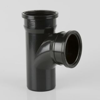 110mm Soil 92.5deg Double Socket Branch without Bosses Black BS417
