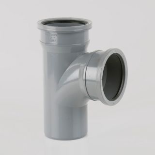 Soil 92.5deg Double Socket Branch without Bosses Grey 110mm BS417