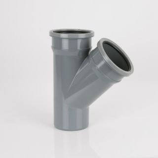 135deg Soil Double Socket Branch No Bosses Grey 110mm BS419
