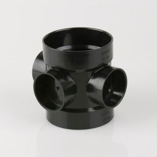 110mm Soil Double Socket Weld Short Boss Pipe Black BS425