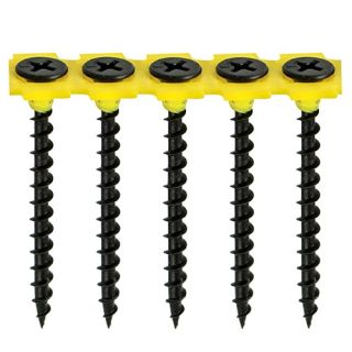 Collated Drywall Timber Stud Plasterboard Screws PH Bugle Coarse Thread Black 3.5 x 55mm 1000no.