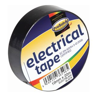 ProSolve 19mm x 20m Black PVC Electrical Insulation Tape