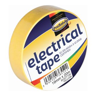 ProSolve 19mm x 20m Yellow PVC Electrical Insulation Tape