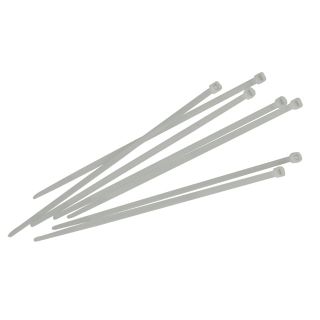 Faithfull White Cable Ties 250 x 4.8mm - Pack of 100
