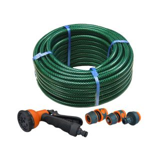 Faithfull Garden Hose with Fittings & Spray Gun 30m
