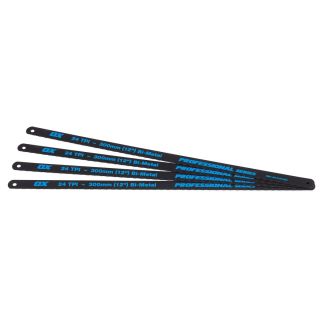 Ox Pro 12" (300mm) Hacksaw Blades 24 TPI (Pack 4no)