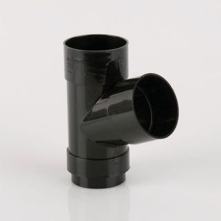 Round Rainwater 68mm 112.5deg Downpipe Branch Black BM-BR218