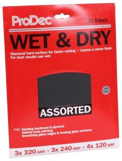 Sandpaper Sheet Wet & Dry Assorted 10pk