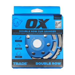 OX Trade XL 115mm Double Row Diamond Cup Grinder - 22.23mm Bore