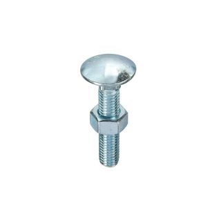 Zinc-Plated Carriage Bolts & Hex Nuts M10 x 220mm - Pack of 10