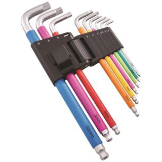 Faithfull 9pcs Colour Coded Hex Key Set