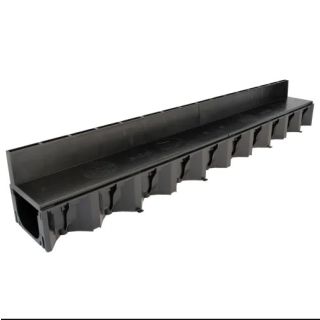 ACO HexDrain Brickslot Channel c/w Black Plastic 10mm Slotted Cover 1m x 125mm x 80mm