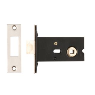 Bolt through Bathroom Dead Bolt 76mm Satin Stainless Steel