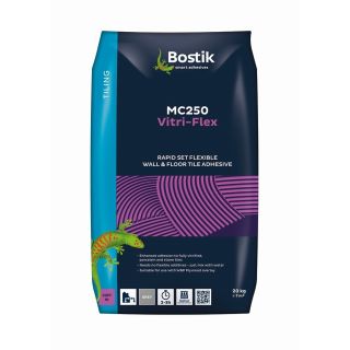 Bostik MC250 Vitri-Flex Rapid Set Flexible Wall & Floor Tile Adhesive (C2Ft S1) Grey 20Kg