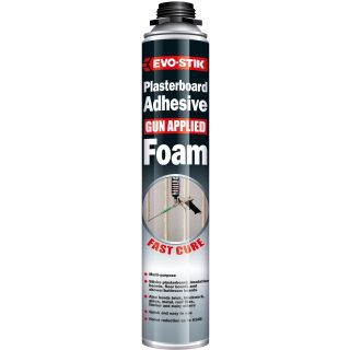 Evo-Stik Gun Applied Plasterboard Adhesive Foam Fast Cure Straw 750ml
