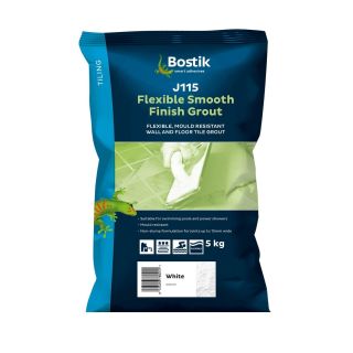 Bostik Professional J115 Smooth Finish Flexible Grout - Wall & Floor White 5Kg  (CG2WA)