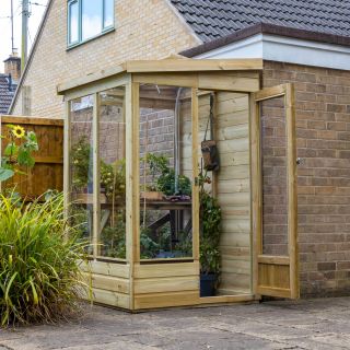 Forest Garden 4x4 Wallscape Lean-to Greenhouse Solid Back (Home Delivery)
