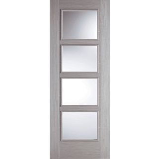 Vancouver Glazed 4L Pre-Finished Light Grey Fire Doors 838x1981mm FD30