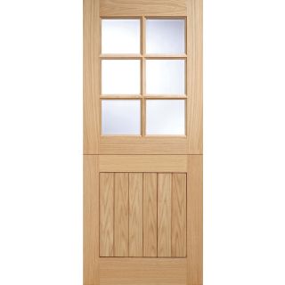 Cottage Glazed 6L Unfinished Oak Door 762x1981mm