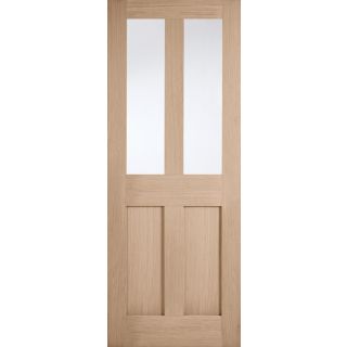 London Glazed 2L Pre-finished Oak Door 686x1981mm