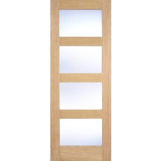 Shaker Glazed 4L Pre-Finished Oak Door 610x1981mm