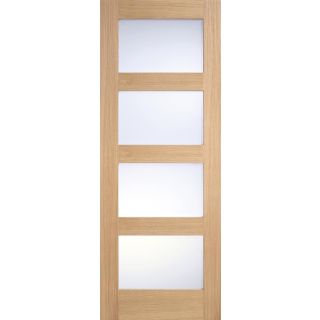 Shaker Glazed 4L Pre-Finished Oak Door 826x2040mm