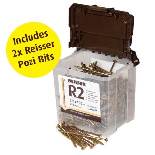 Reisser 4.0x40mm Cutter Screw Countersunk Pozi Tub 1200