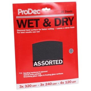 Sandpaper Sheet Wet & Dry Assorted 10pk
