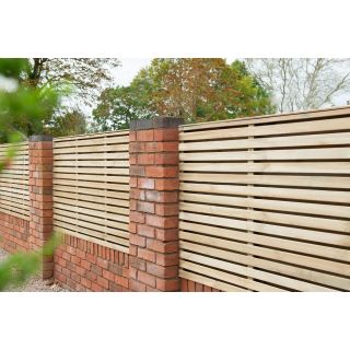 Forest Garden 1.8m x 0.9m Pressure Treated Contemporary Double Slatted Fence Panel 
