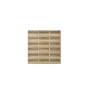 Forest Garden 1.8m x 1.8m Pressure Treated Contemporary Double Slatted Fence Panel 