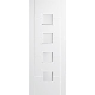 Vancouver Glazed 4L Small Primed White Door 686x1981mm