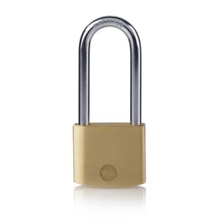 Yale Brass Padlock 40mm Long Shackle