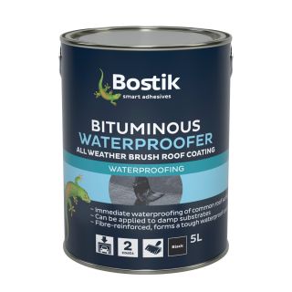 Bituminous Waterproofer Allweather Brush For Roofs Black 5 Litre