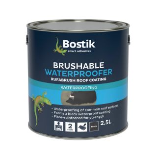 Bostik Rufabrush Brushable Waterproofer For Roofs Black 2.5 Litre