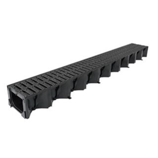 ACO Hexdrain Channel with Black Plastic Grating 125x80mm 1m