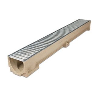 ACO RainDrain Plus Channel with Galvanised Steel A15 Grating 118x97mm 1m