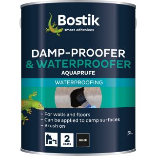 Bostik Aquaprufe Damp Proofer & Waterproofer (DPM) Black 5 Litre