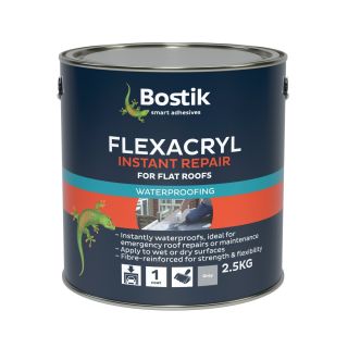 Bostik Flexacryl Instant Waterproof Acrylic Roof Coating Grey 2.5 Kg
