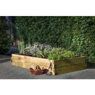 Forest Garden Caledonian Large Raised Bed - with Base - 90 x 180cm 