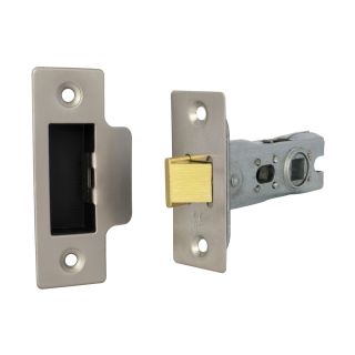 CE Bolt through Tubular Mortice Latch 76mm Satin Stainless Steel