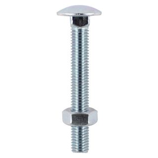 Carriage Bolts & Hex Nuts Zinc M10 x 150mm Pack of 14