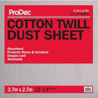 Cotton Twill Dust Sheet 3.6m x 2.7m (12'x9')