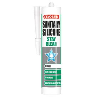 Evo-Stik Professional Sanitary Stay Silicone Sealant Clear 290ml C20