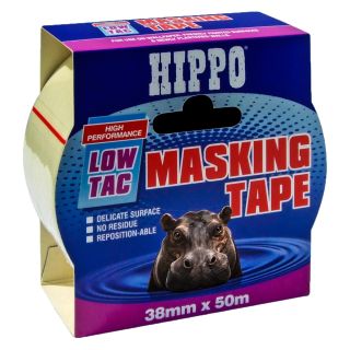 Hippo Low-Tac Masking Tape 38mm x 50m Beige